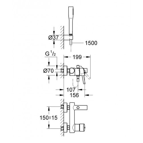 Смеситель для ванны Grohe Concetto 32212001 (с душевым набором)