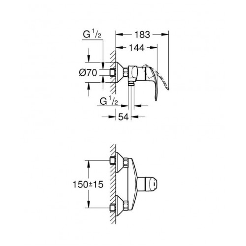 Смеситель для душа Grohe Eurosmart 33555002