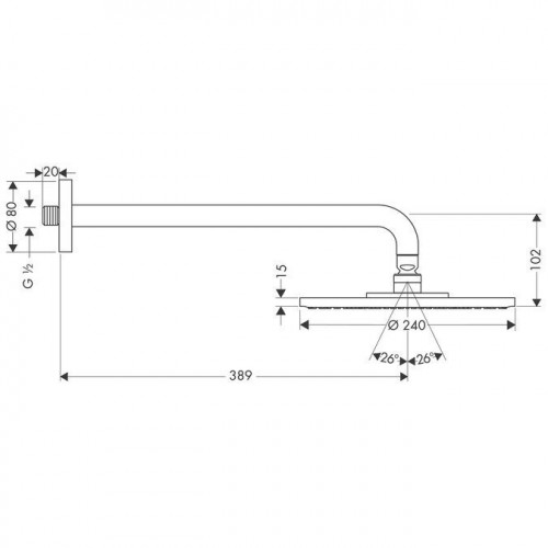 Верхний душ Hansgrohe Raindance 240 27474000