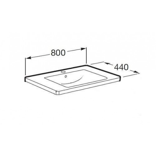 Умывальник мебельный Roca The Gap Unik 80x44