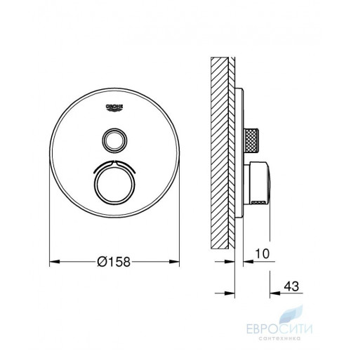 Смеситель Grohe SmartControl 29144000, встраиваемый, на 1 источник