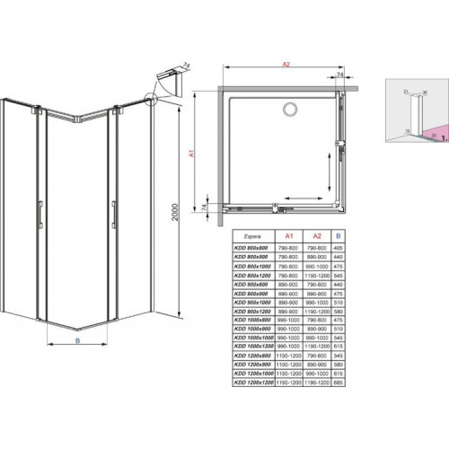 Душевой уголок Radaway Espera KDD 100x100