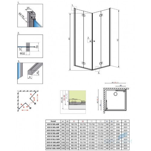 Душевой уголок Radaway Essenza New KDD B 80x80