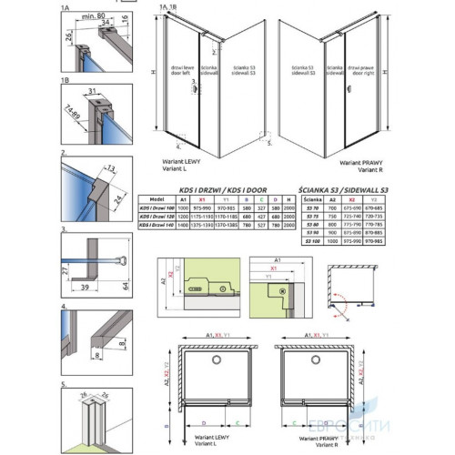 Душевой уголок Radaway Nes KDS I 100x80