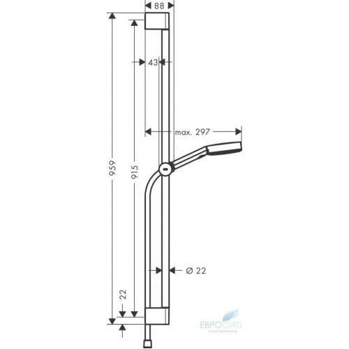 Душевая стойка Hansgrohe Pulsify Relaxation 105 3jet 90 24170700