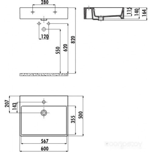 Умывальник Creavit Next 60x50 NX260-00CB00E-0000