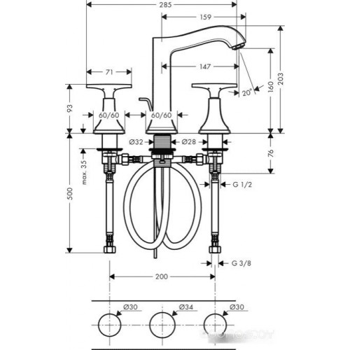 Смеситель Hansgrohe Metropol Classic [31307000]