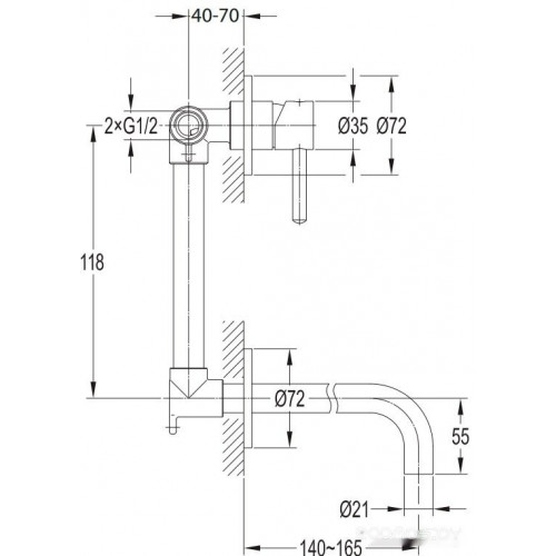 Смеситель Omnires Y Y1215N BL