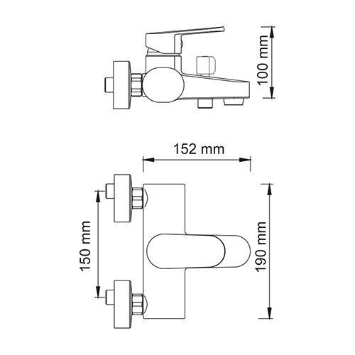 Смеситель для ванны WasserKraft Donau 5301 (с душевым набором)