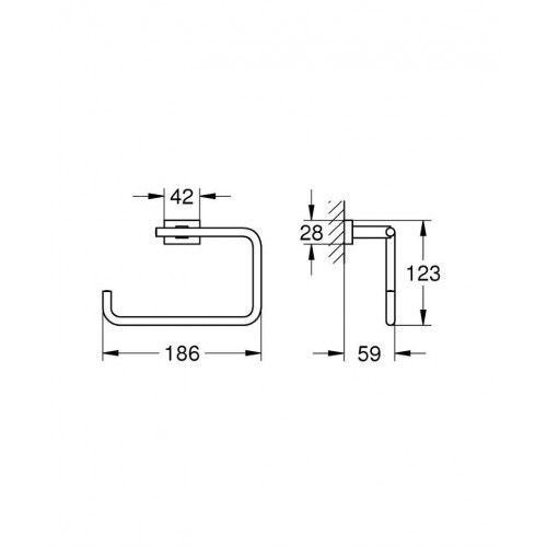 Держатель полотенец кольцо Grohe Essentials Cube 40510001