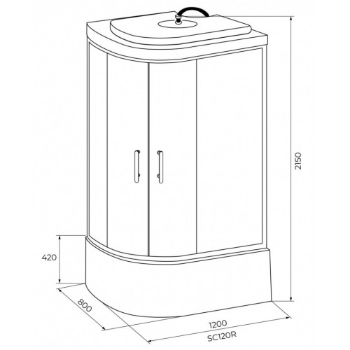 Душевая кабина Iva SC120CMR 120х80