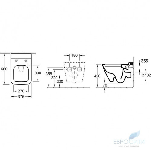 Унитаз подвесной Villeroy&Boch Finion (без ободка) 4664 R0 R1