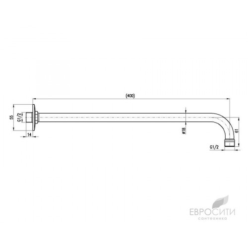 Душевой кронштейн Rav Slezak 400 мм MD0150SM