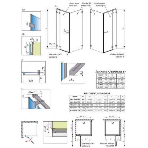 Душевой уголок Radaway Euphoria KDJ 110x80