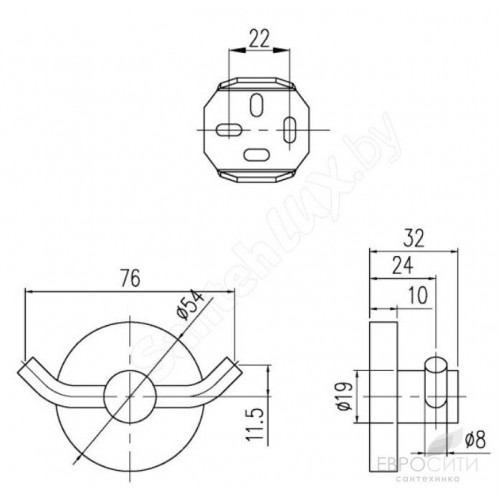 Крючок двойной Villeroy&Boch Elements Tender