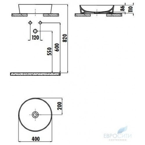 Умывальник Creavit Ultra D400