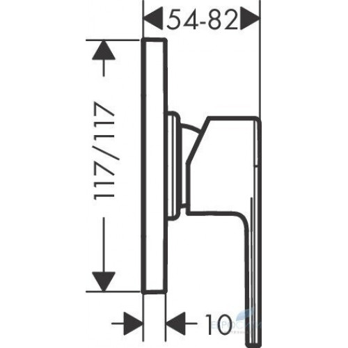 Смеситель для душа Hansgrohe Vernis Shape 71658000, встраиваемый