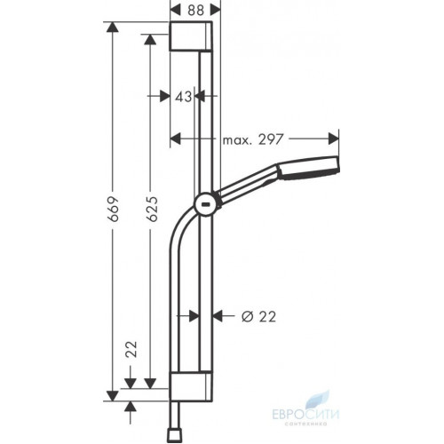 Душевая стойка Hansgrohe Pulsify Relaxation 105 3jet 65 24160700