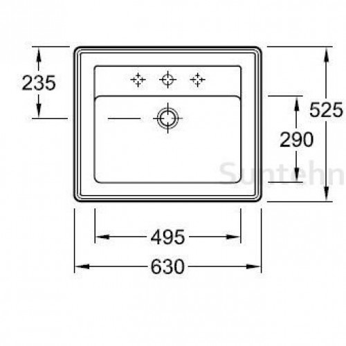 Умывальник врезной Villeroy&Boch Hommage 63x52 7102 63/A1