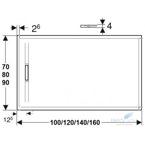 Прямоугольный поддон Geberit Sestra 100x90 (белый)