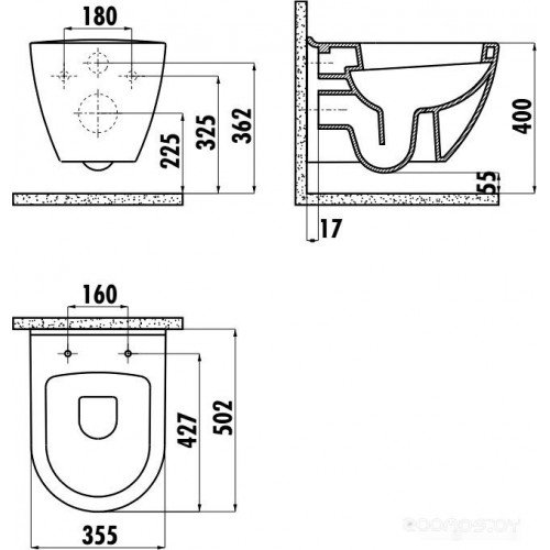 Унитаз Creavit Terra TP325-51CB00E-0000