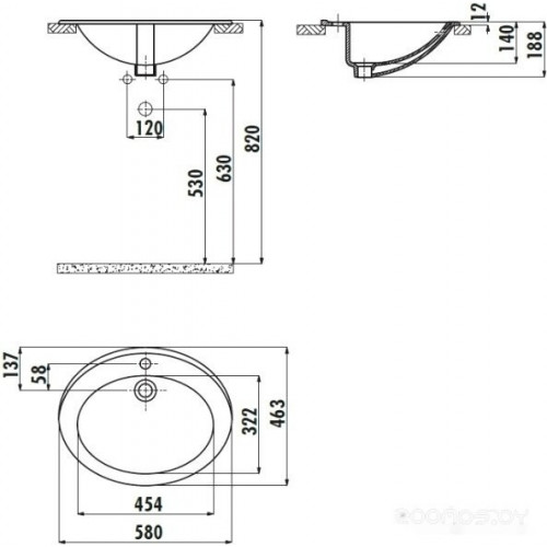 Умывальник Creavit TP 58x46 TP230-00CB00E-0000