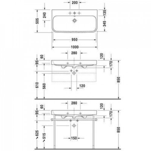 Умывальник Duravit Happy D.2 100x50 231810