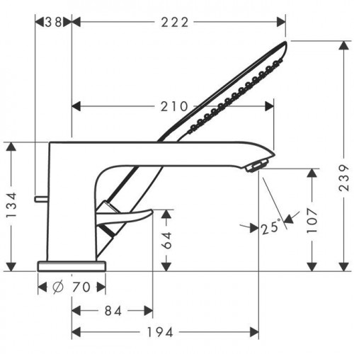 Смеситель для ванны Hansgrohe Metris 31190000