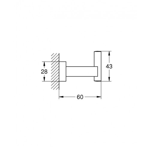 Крючок Grohe Essentials Cube 40511001