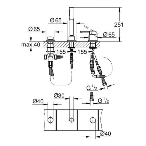 Смеситель для ванны Grohe Essence 19976001