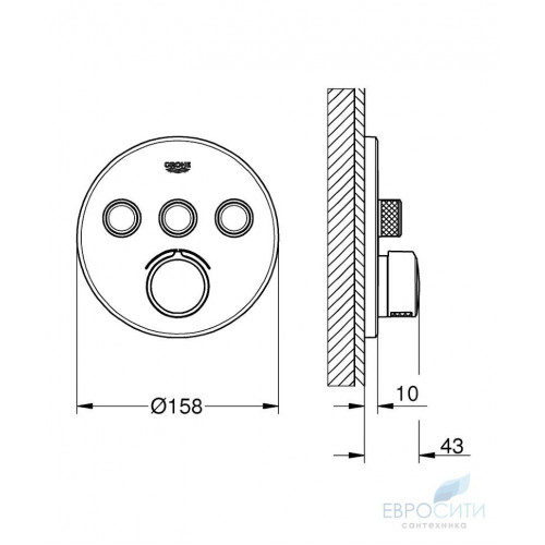 Смеситель Grohe SmartControl 29146000, встраиваемый, на 3 источника