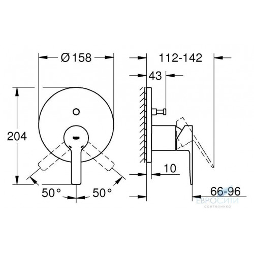 Смеситель для ванны Grohe Lineare 24064001, встраиваемый