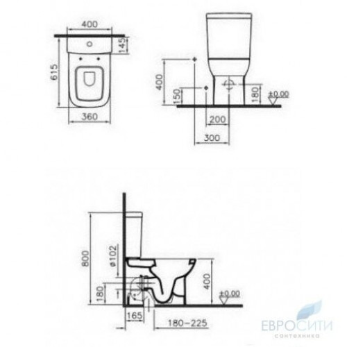 Унитаз напольный Vitra S20 9800B003-7204