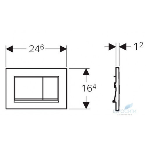 Кнопка для инсталляции Geberit Sigma30 (матовый хром - хром) EasyClean 115.883.JQ.1