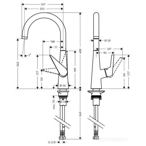 Смеситель Hansgrohe Talis S 72810000