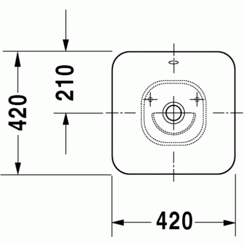 Умывальник Duravit Bacino 42x42, накладной 033342