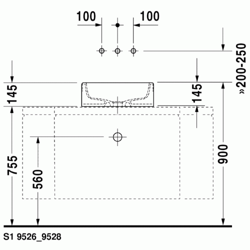 Умывальник Duravit Starck 1 D460, накладной 044546