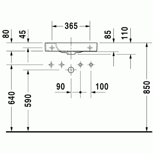 Умывальник Duravit Happy D.2 50x22 071150