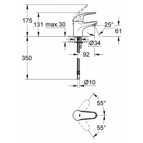 Смеситель для умывальника Grohe Euroeco 32734000