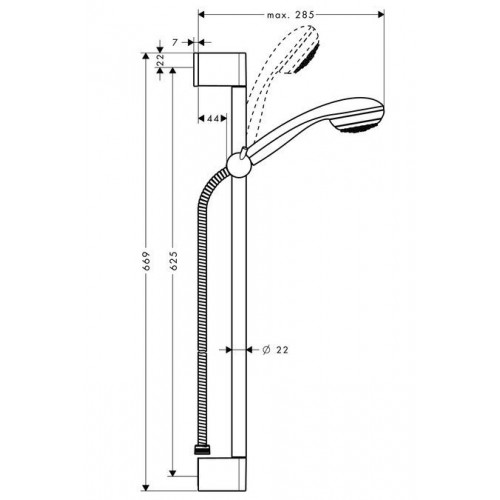 Душевая стойка Hansgrohe Crometta 1jet/Unica'С 65 27728000