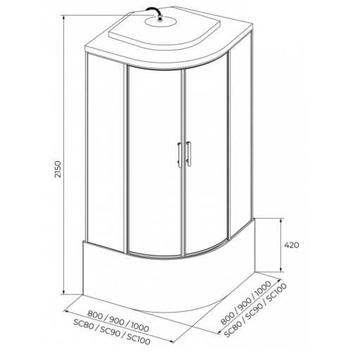 Душевая кабина Iva SC80CM 80х80