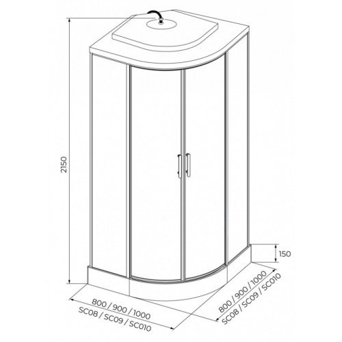 Душевая кабина Iva SC010CM 100х100