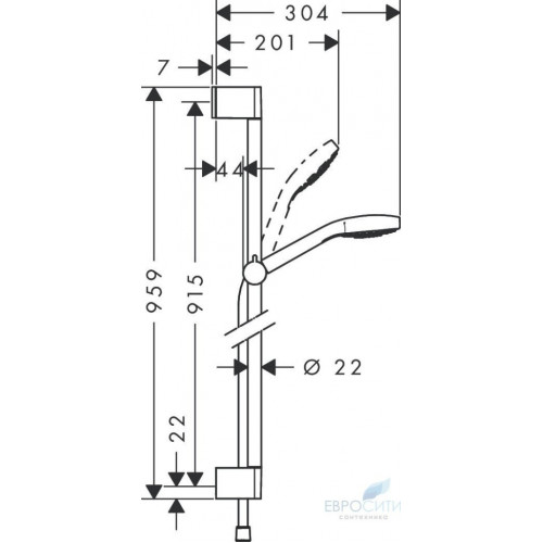 Душевая стойка Hansgrohe Croma 110 Select S Multi 90 26570400