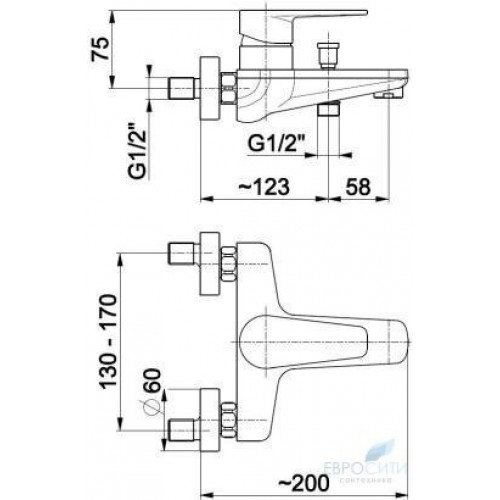 Смеситель для ванны Armatura Halit 4824-010-00