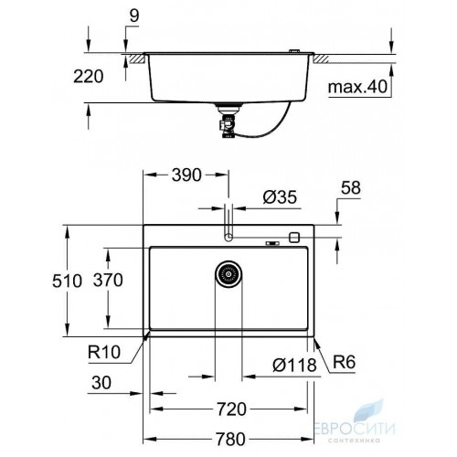 Кухонная мойка Grohe K700 80-C