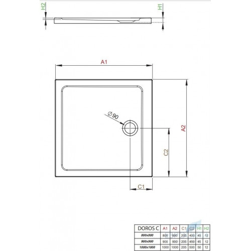 Поддон Radaway Doros C 90x90 Распродажа!