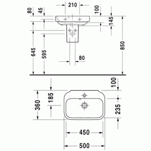 Умывальник Duravit Happy D.2 50x36 070950