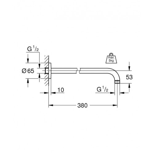 Душевой кронштейн Grohe Rainshower 380 мм 28361000