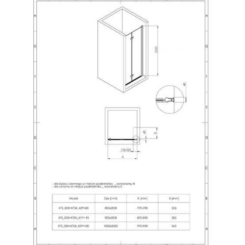 Душевая дверь Deante Kerria Plus 100x200