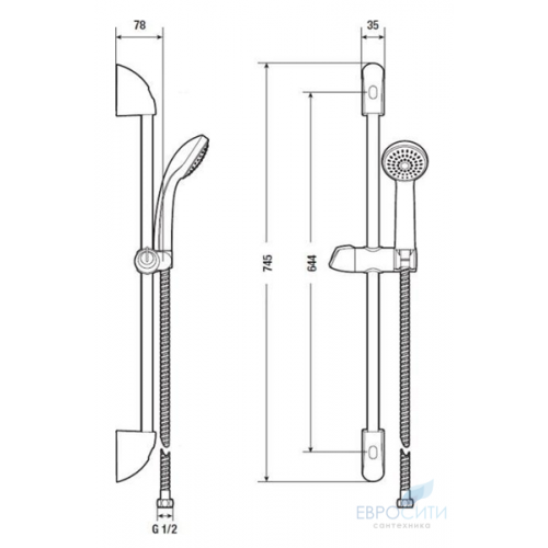 Душевая стойка Roca Natura 80/1F 75B9402C07